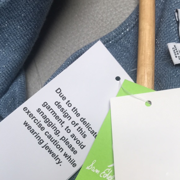 Sam Edelman Women's  Blue Heaven Shimmering Irina Cowlneck Top. Size M - Picture 7 of 7